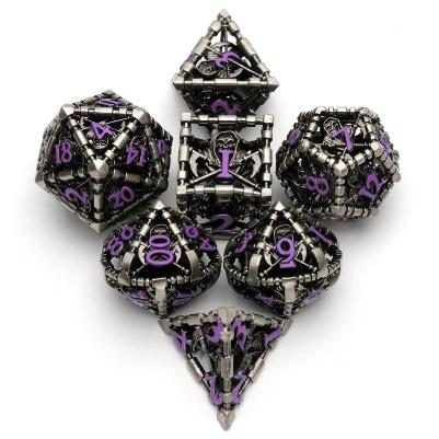 Metal dice set warrior purple
