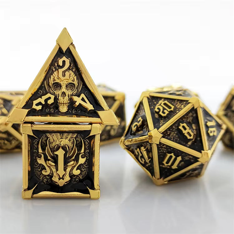 Metal dice set Demon skull