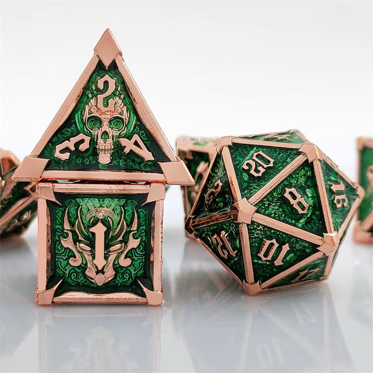 Metal dice set Demon skull