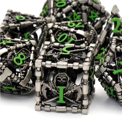 Metal dice set warrior green