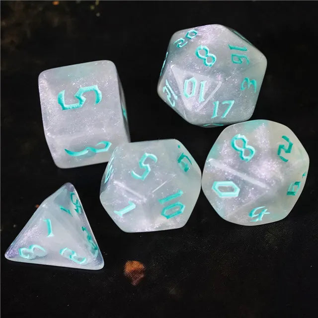 Polydiceset wit met glitter
